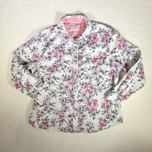 Tommy Bahama Womens Floral Print‎ Button Down Shirt Long Sleeve Casual Cotton L